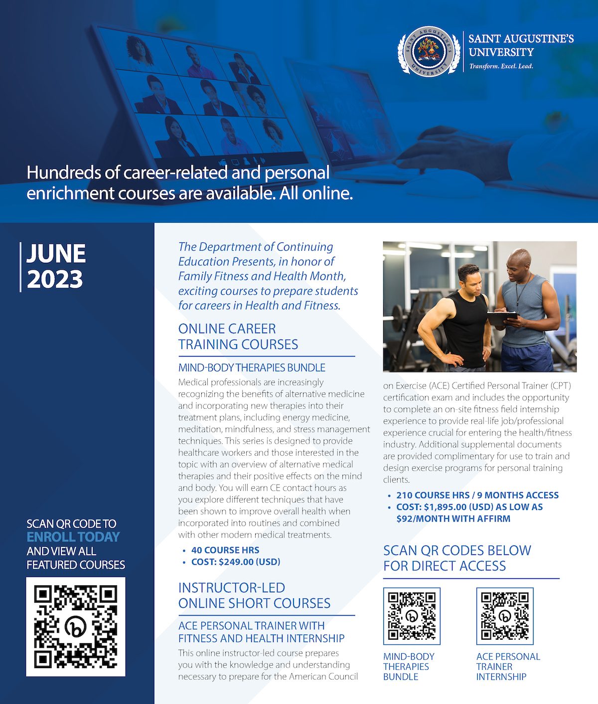 SAU23 Ed2Go June Feature Saint Augustine s University