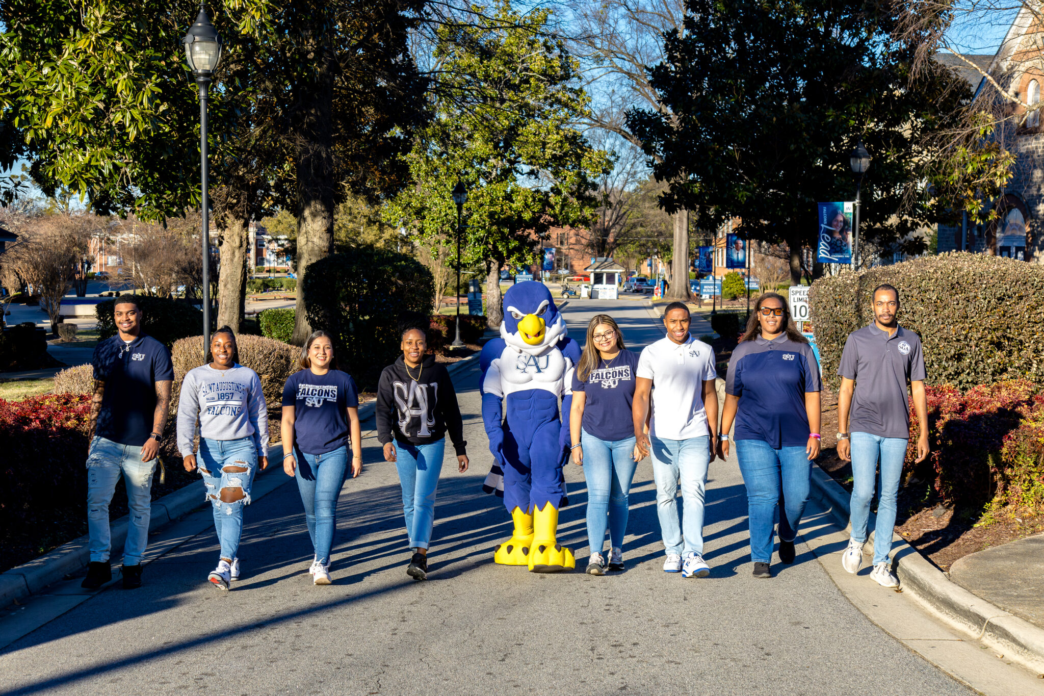 2024 Students at front gate Saint Augustine's University