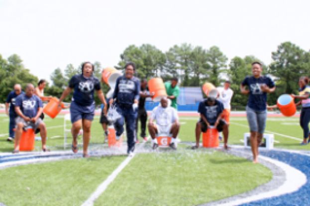 Falcons get wet to raise awareness